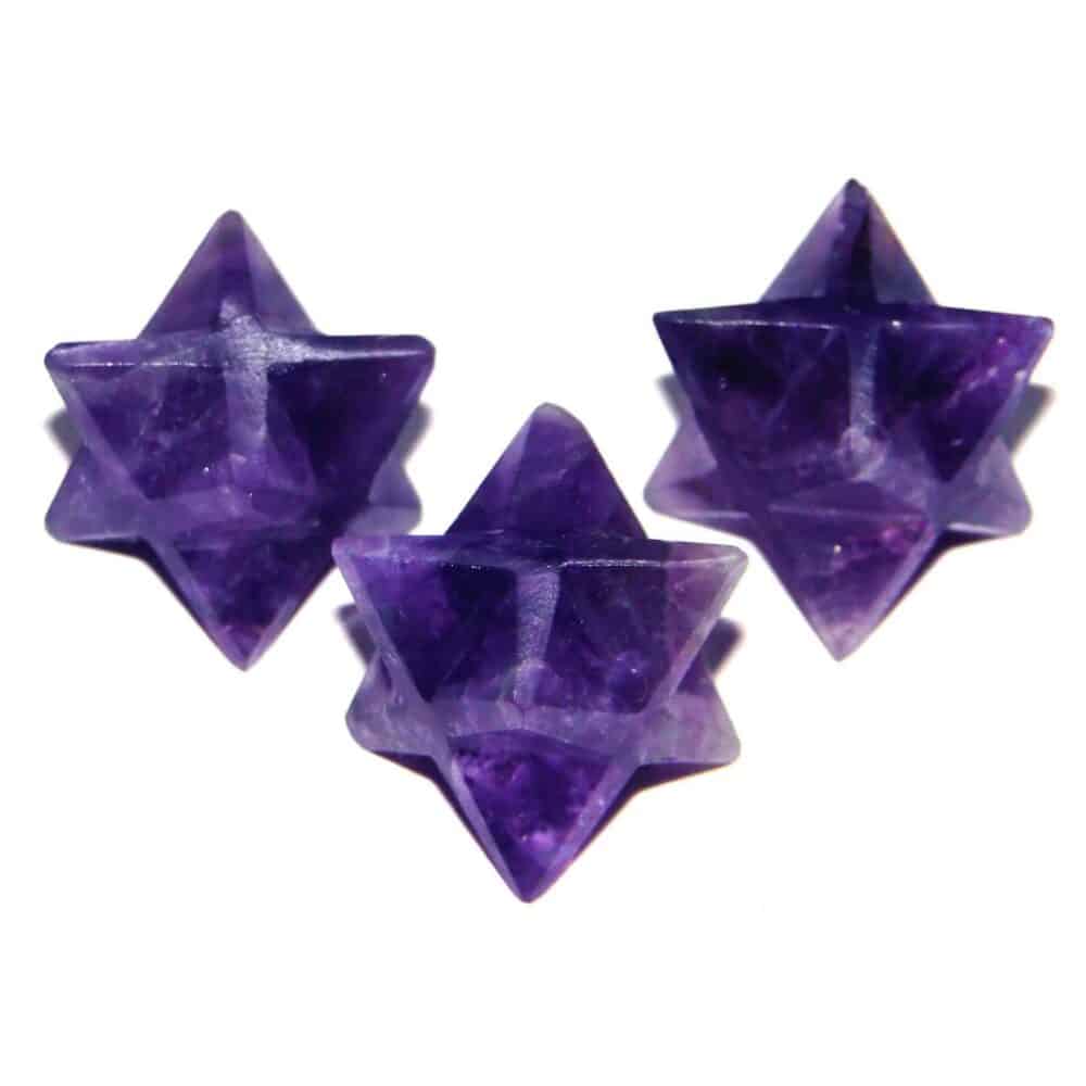 Amethyst Merkaba Stars