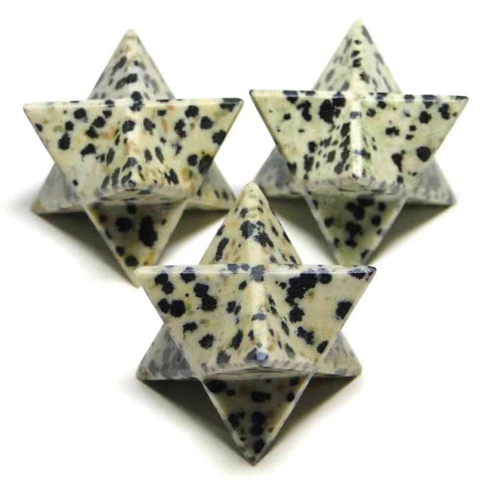 Dalmatian Jasper Merkaba Stars