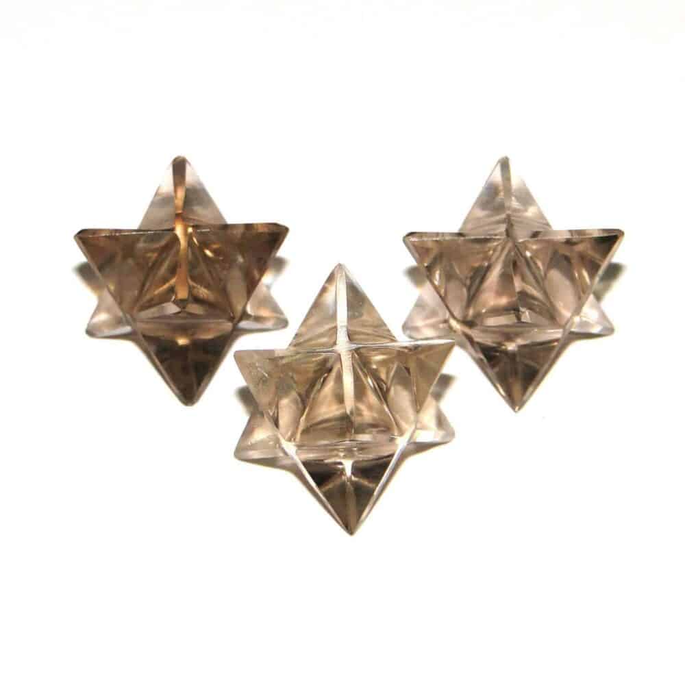 Smoky Quartz Merkaba Stars