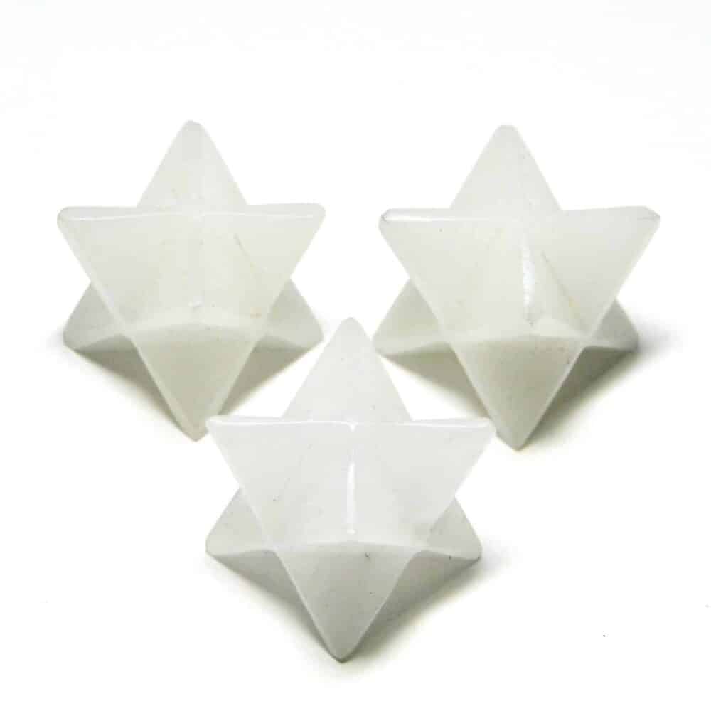 White Aventurine Merkaba Stars