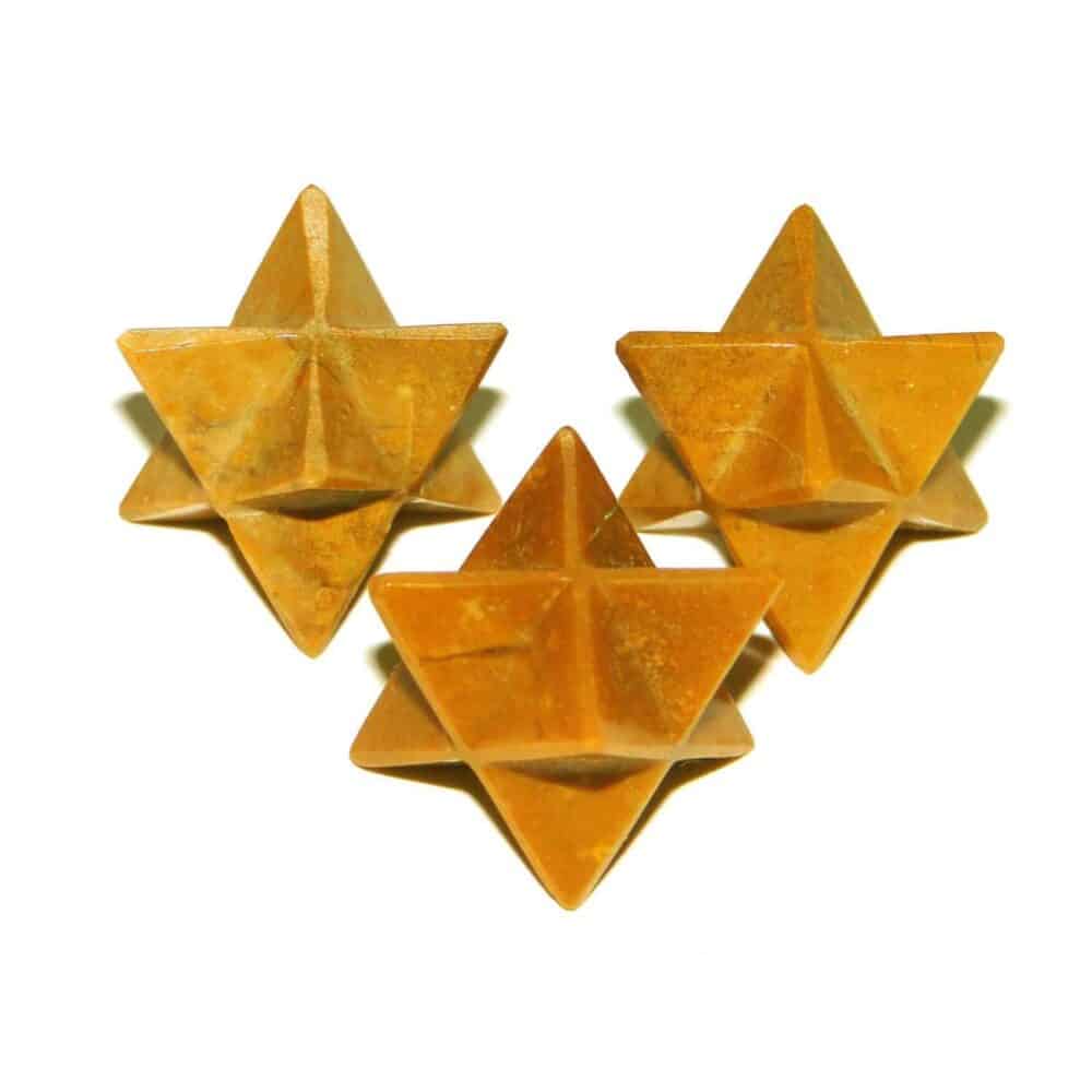 Yellow Jasper Merkaba Stars