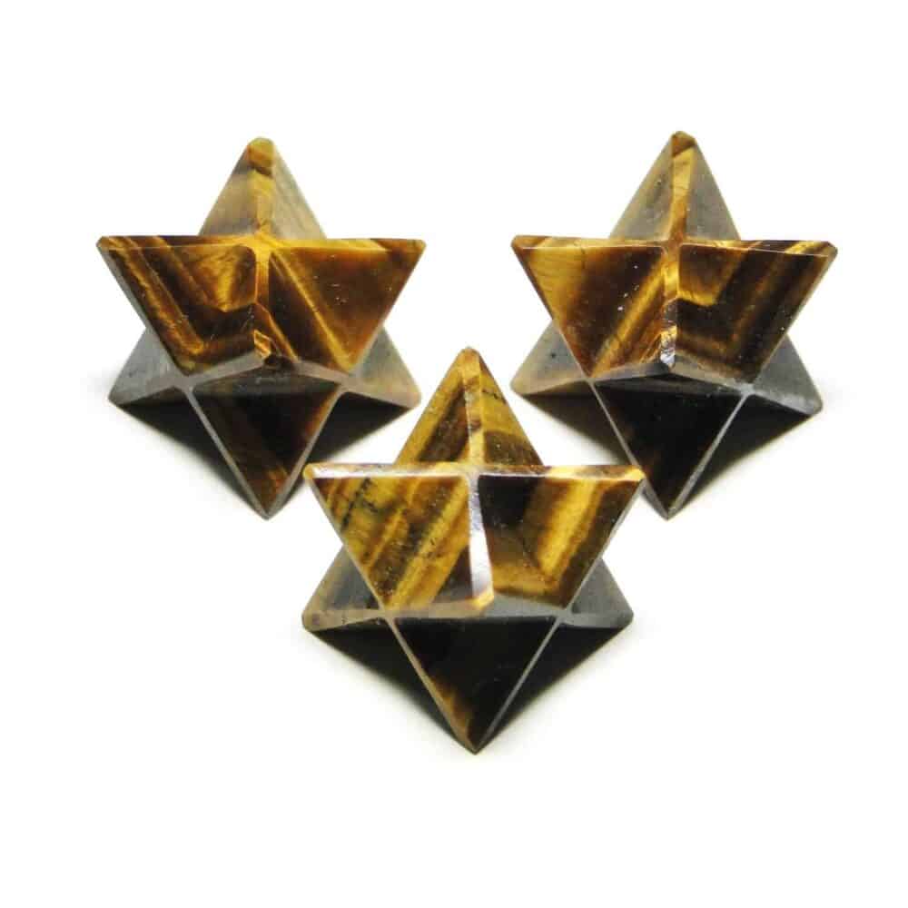 Yellow Tiger Eye Merkaba Stars