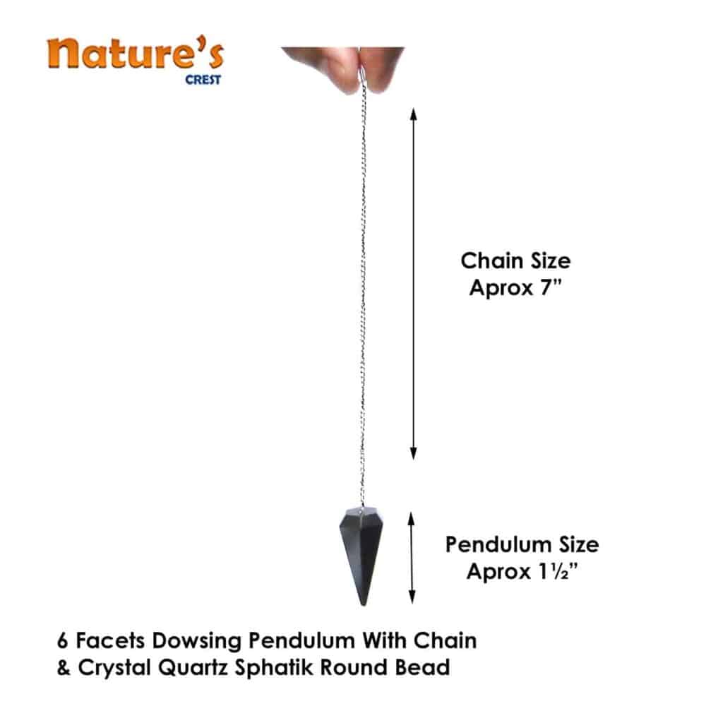 Nature's Crest - Crystal Quartz (Sphatik) Faceted Dowsing Pendulum - 1 Pendulum Vector