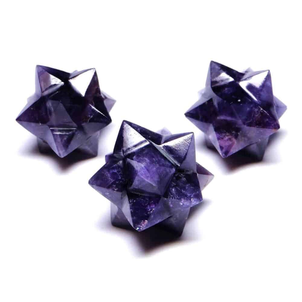 Nature's Crest - Amethyst 12 Point Merkaba Star - Amethyst 12 Points Merkaba Stars Multiple