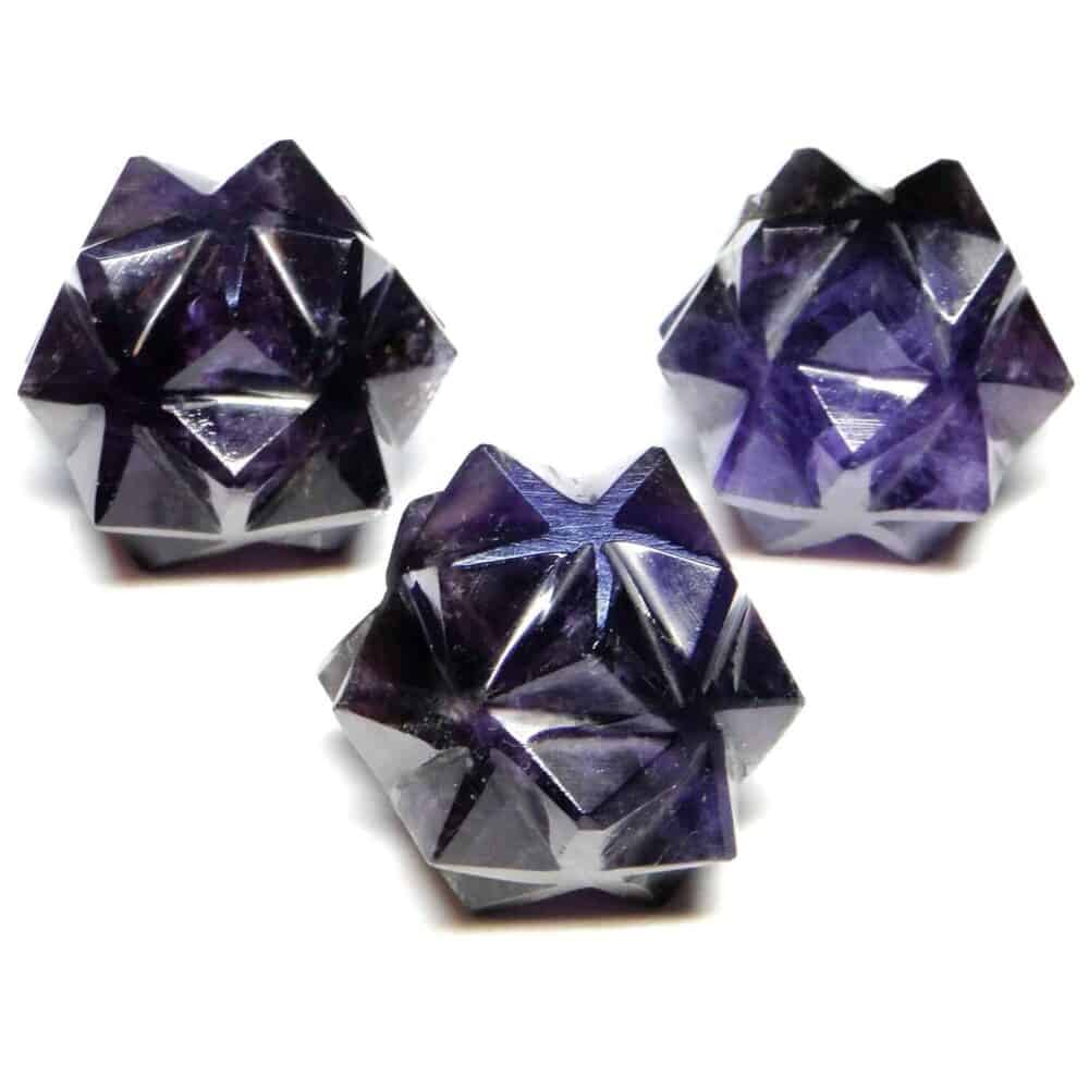 Nature's Crest - Amethyst 20 Point Merkaba Star - Amethyst 20 Points Merkaba Stars Multiple