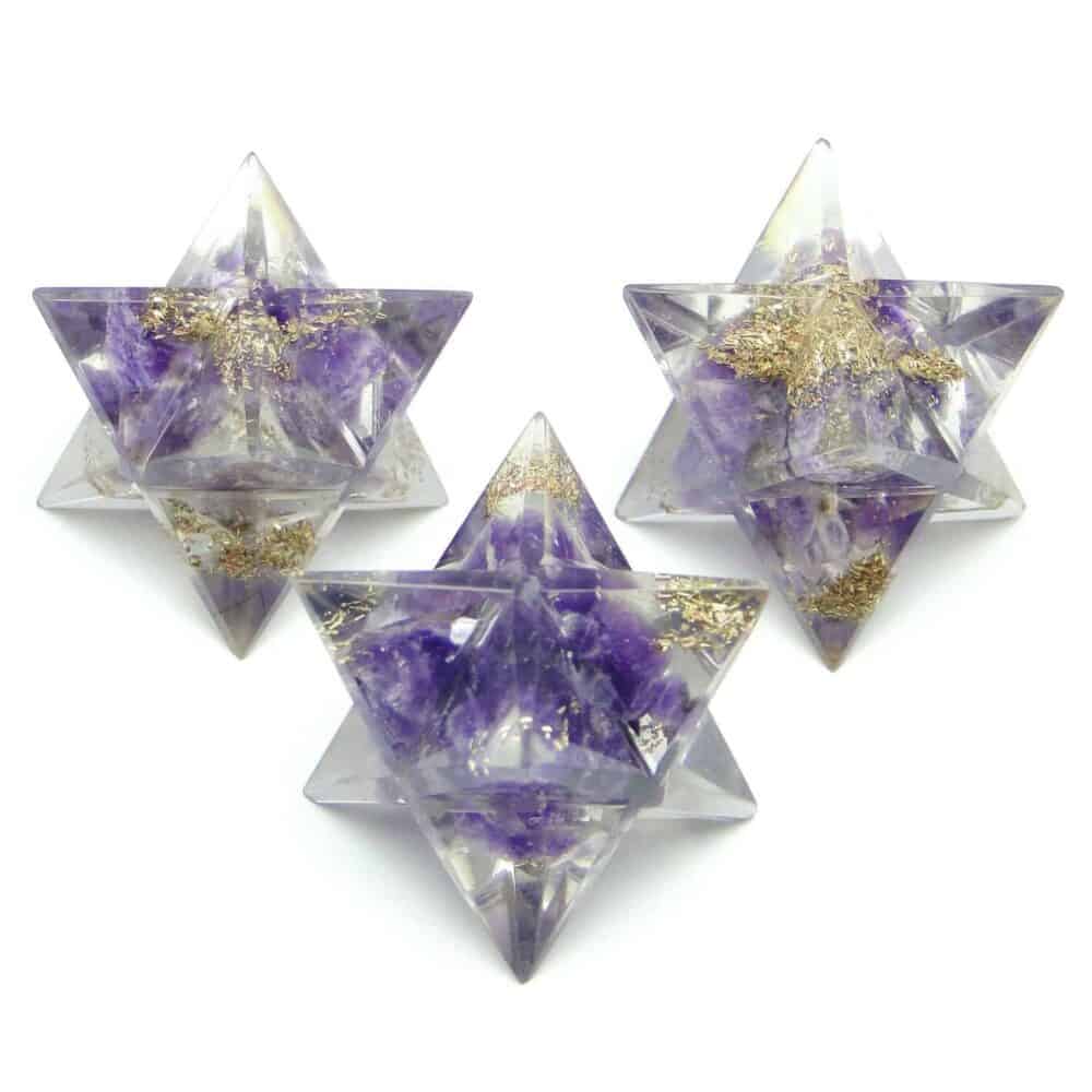 Nature's Crest - Amethyst Orgone 8 Point Merkaba Star - Amethyst Orgone Merkaba Star Multiple