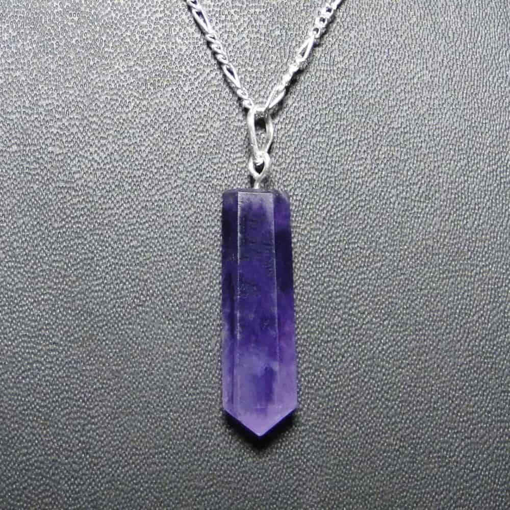 Nature's Crest - Amethyst Pencil Pendant - Amethyst Pencil Pendant Black