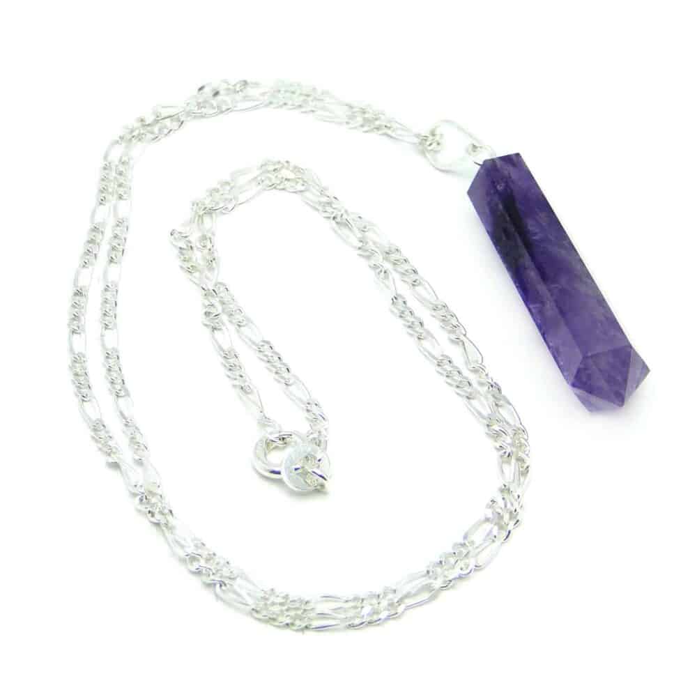 Nature's Crest - Amethyst Pencil Pendant - Amethyst Pencil Pendant Chain