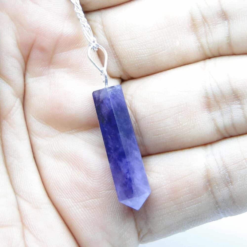 Nature's Crest - Amethyst Pencil Pendant - Amethyst Pencil Pendant Hand