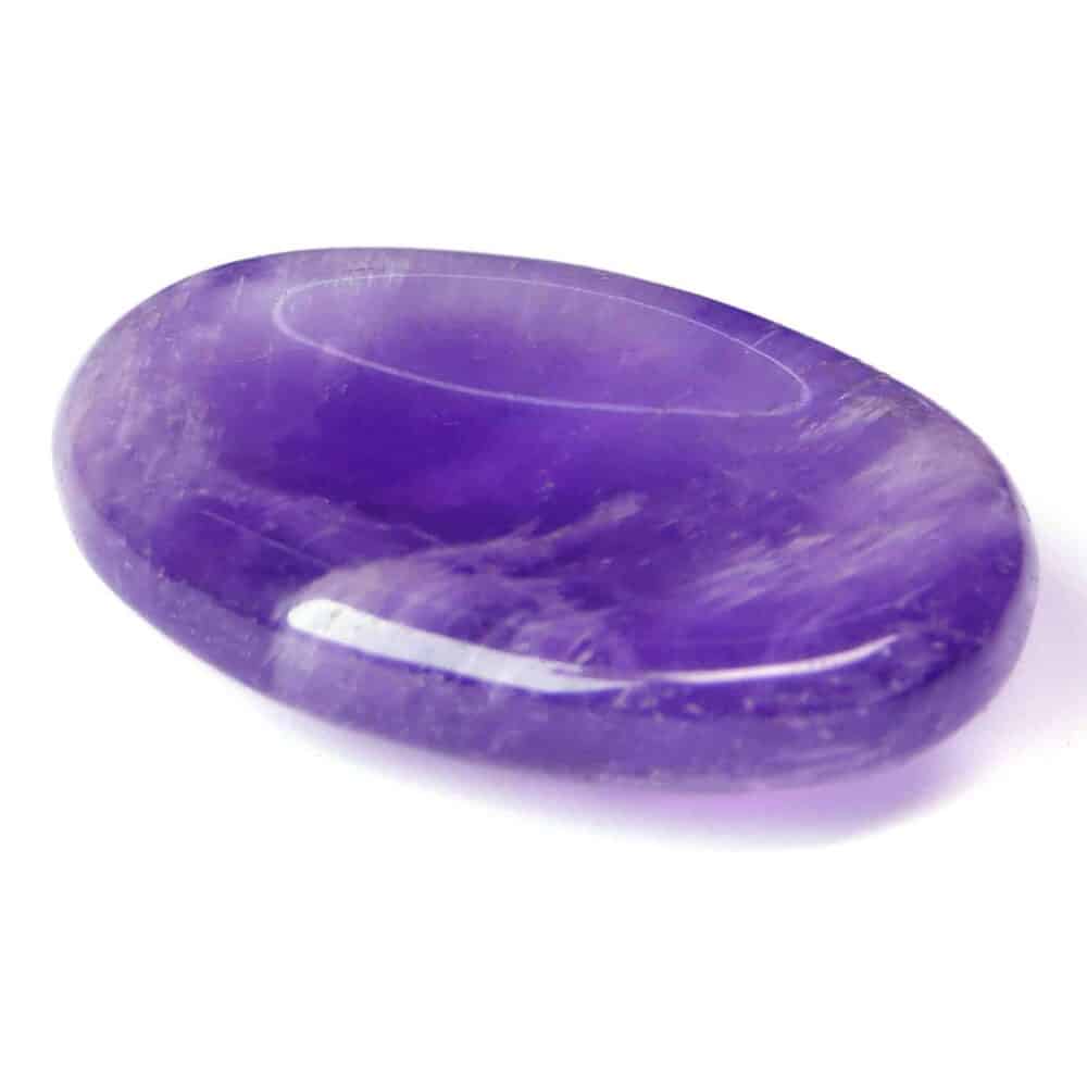 Nature's Crest - Amethyst Worry Stone Palm Stone Thumb Stone - Amethyst Worry Stone