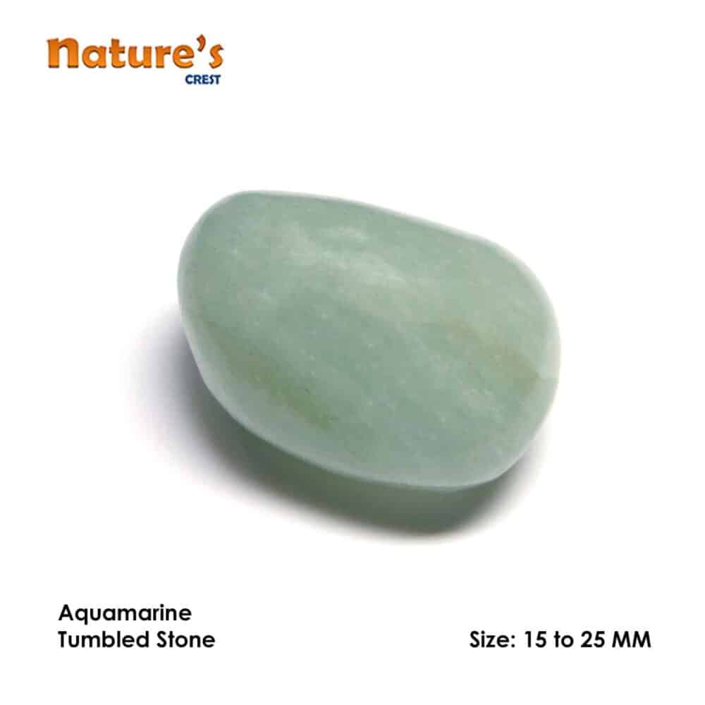 Nature's Crest - Aquamarine (Beryl) Tumbled Pebble Stones - Aquamarine Tumbled Stone
