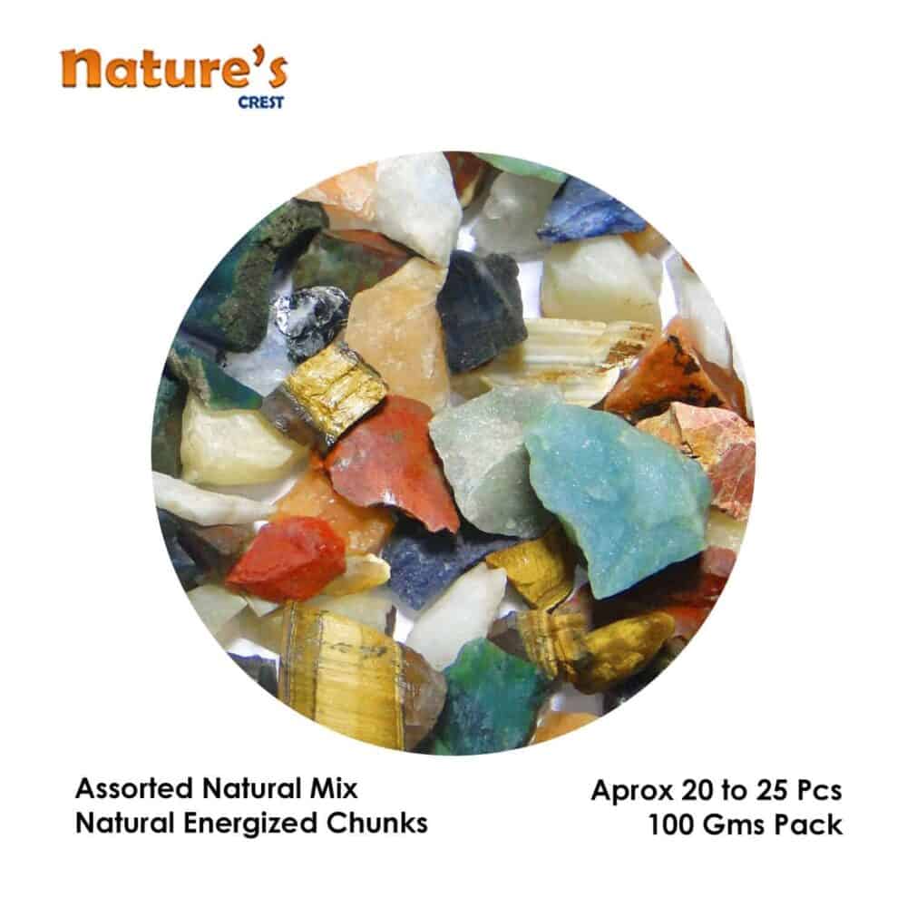 Nature's Crest - Assorted Mix Natural Raw Rough Chunks - Assorted Mix Vector 100 Gms