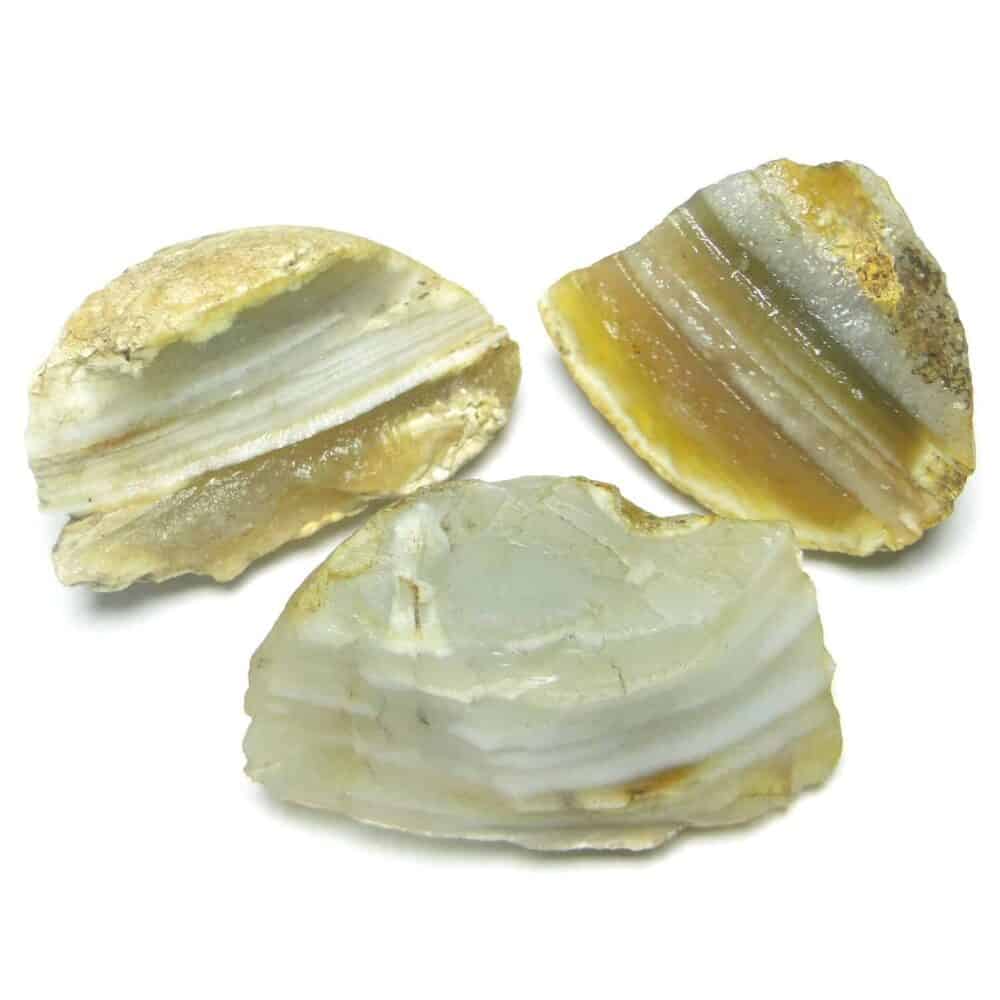 Nature's Crest - Banded Agate Natural Raw Rough Chunks - Banded Agate Rough Multiple