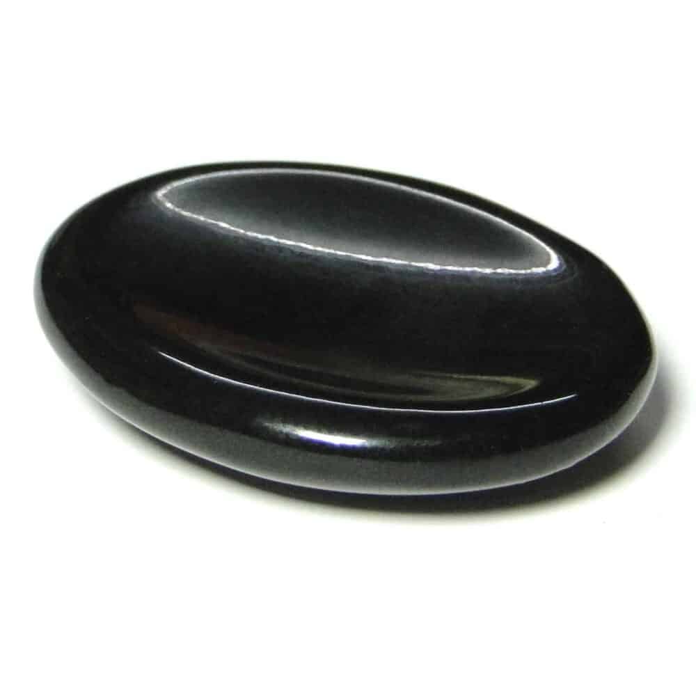 Nature's Crest - Black Agate Worry Stone Palm Stone Thumb Stone - Black Agate Worry Stones