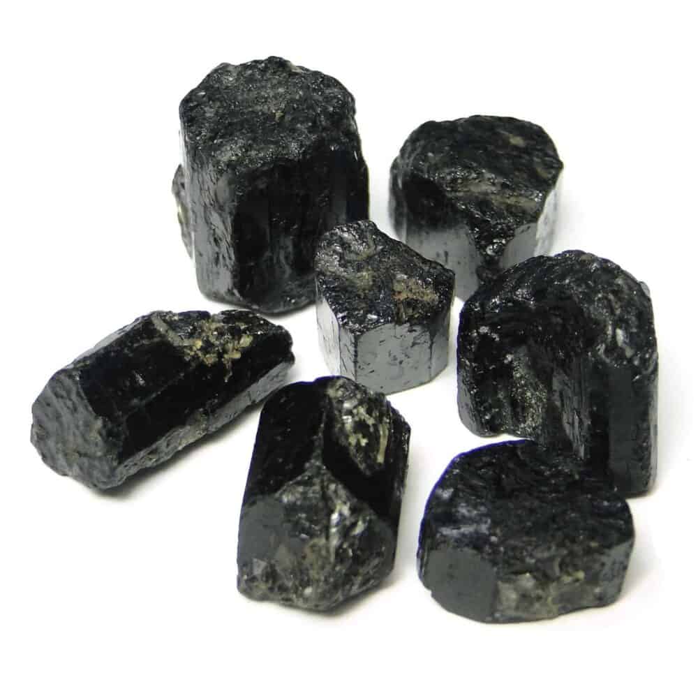 Nature's Crest - Black Tourmaline Natural Raw Rough Crystals - Black Tourmaline Crystals 50 Gms