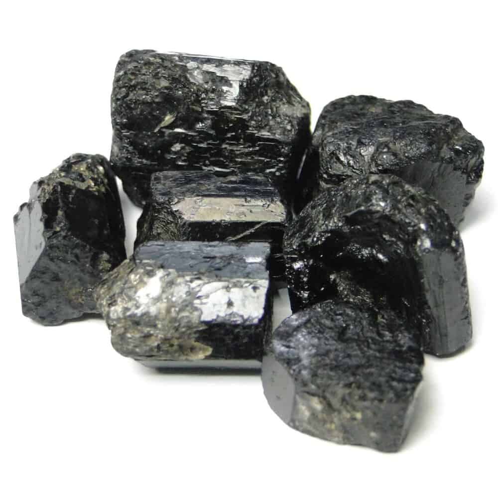 Nature's Crest - Black Tourmaline Natural Raw Rough Crystals - Black Tourmaline Crystals 50 Gms Clusture