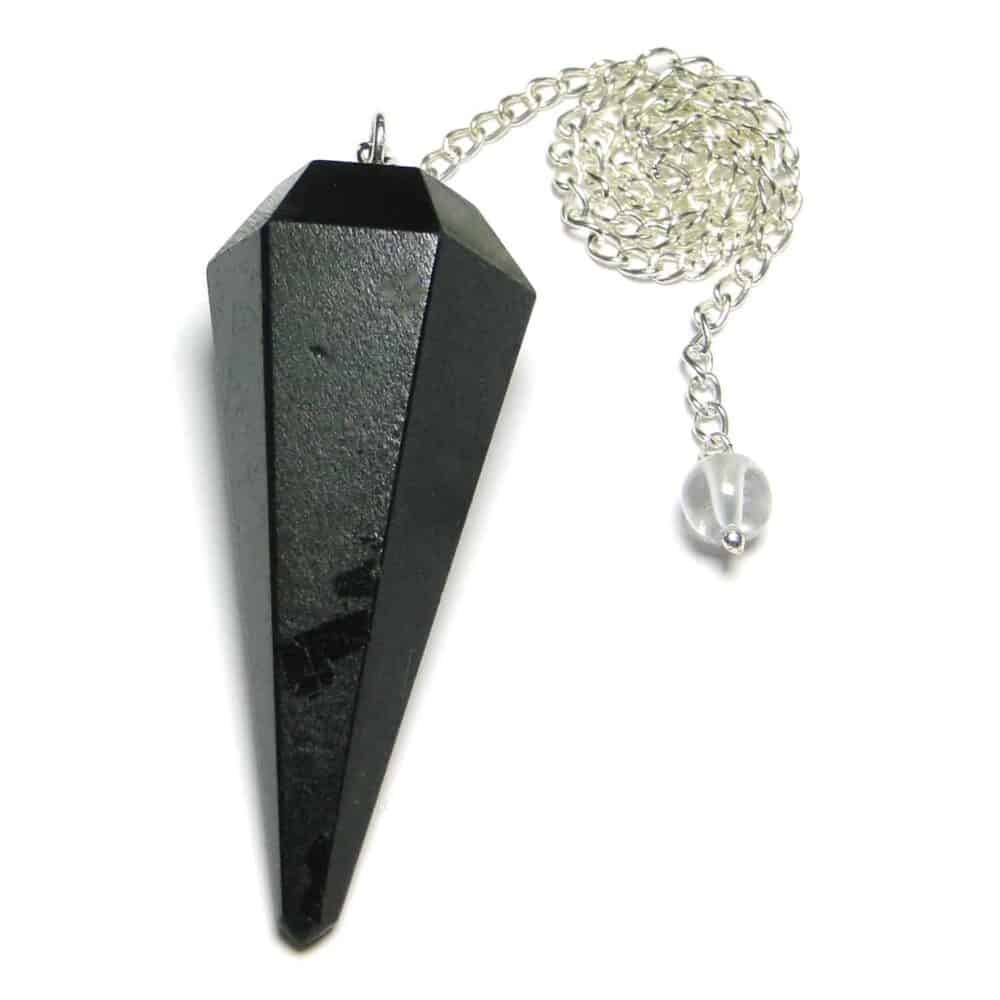 Black Tourmaline Faceted Dowsing Pendulum
