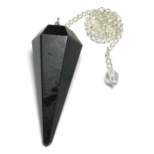 Black Tourmaline Faceted Dowsing Pendulum