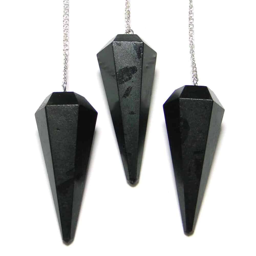 Black Tourmaline Faceted Dowsing Pendulum - Image 2