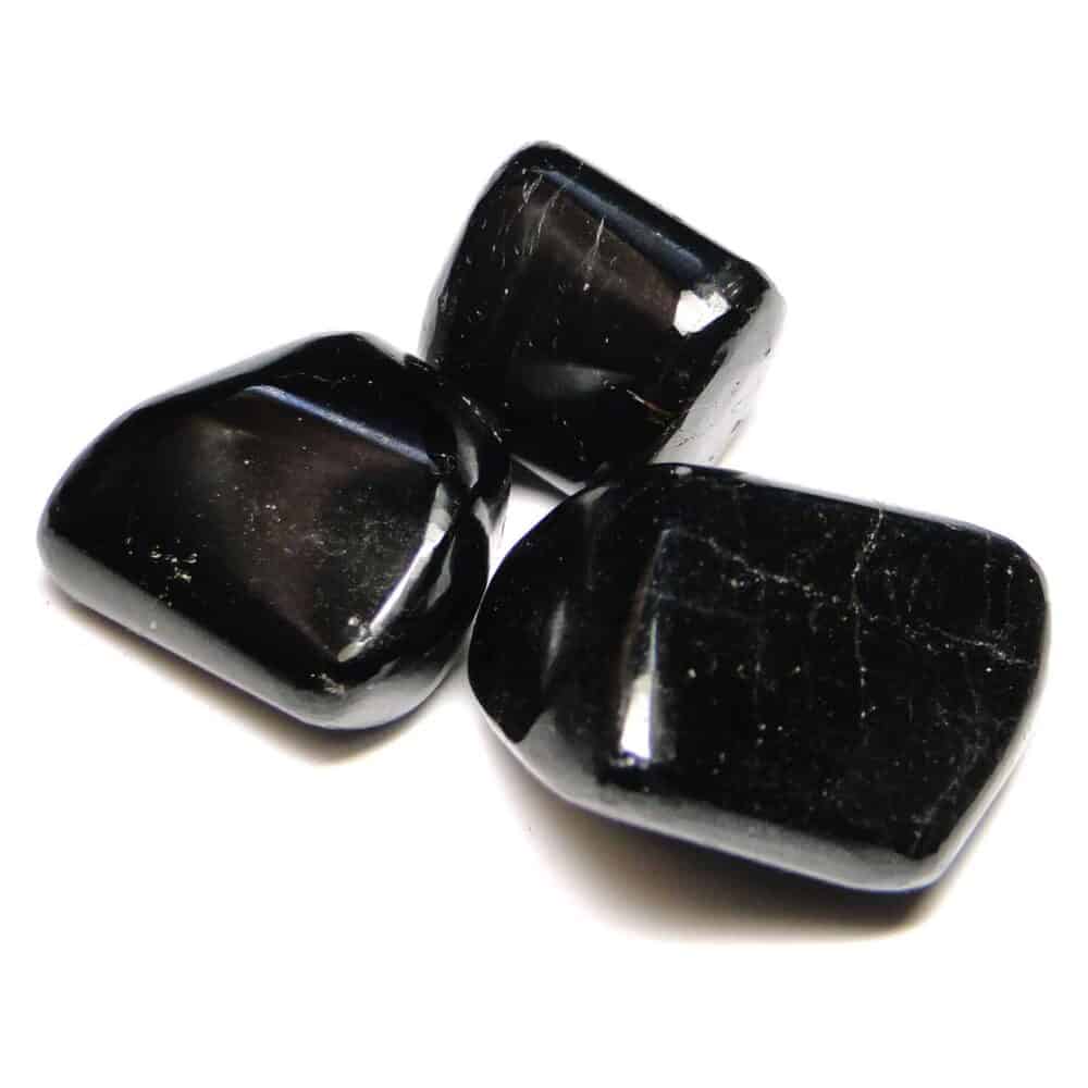 Nature's Crest - Black Tourmaline Tumbled Pebble Stones - Black Tourmaline Tumbled Stone 3 Pc