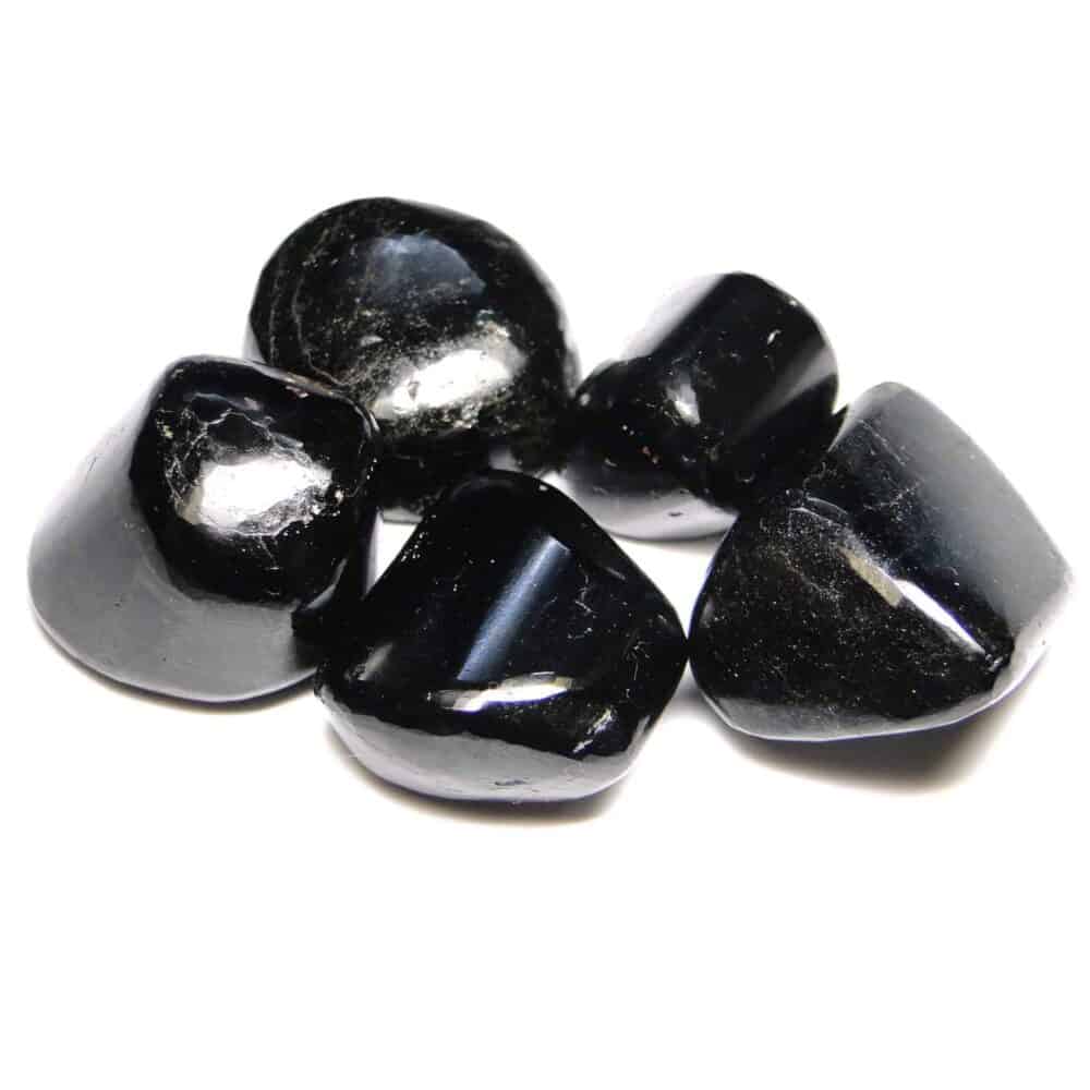 Nature's Crest - Black Tourmaline Tumbled Pebble Stones - Black Tourmaline Tumbled Stone 5 Pc