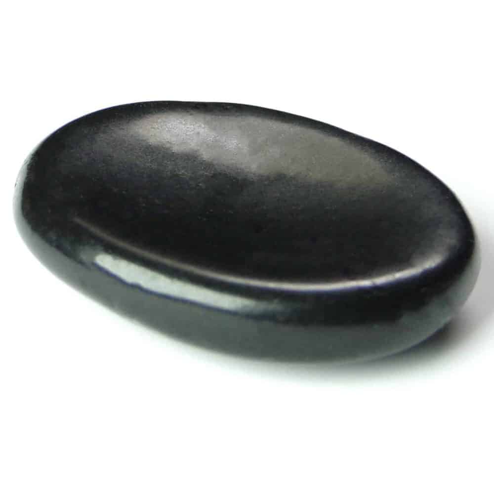 Nature's Crest - Black Tourmaline Worry Stone Palm Stone Thumb Stone - Black Tourmaline Worry Stone