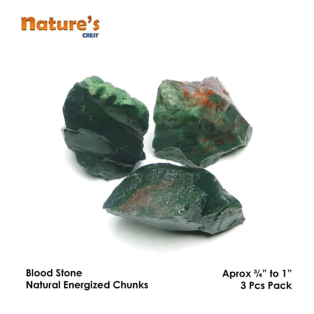 Nature's Crest - Blood Stone Natural Raw Rough Chunks - Blood Stone 3 Pc Vector