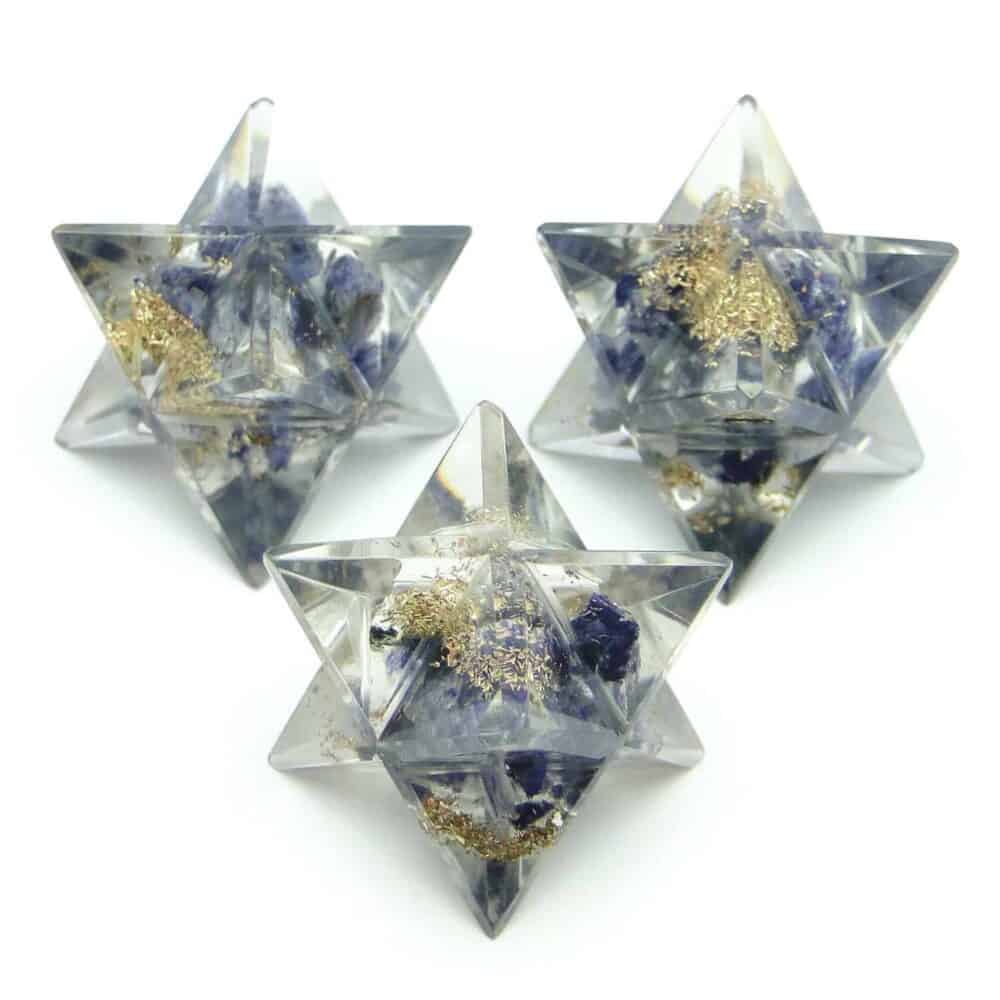 Nature's Crest - Blue Aventurine Orgone 8 Point Merkaba Star - Blue Aventurine Orgone Merkaba Star Multiple