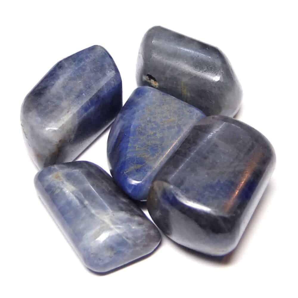 Nature's Crest - Blue Sapphire Tumbled Pebble Stones - Blue Sapphire Tumbled Stone 5 Pc