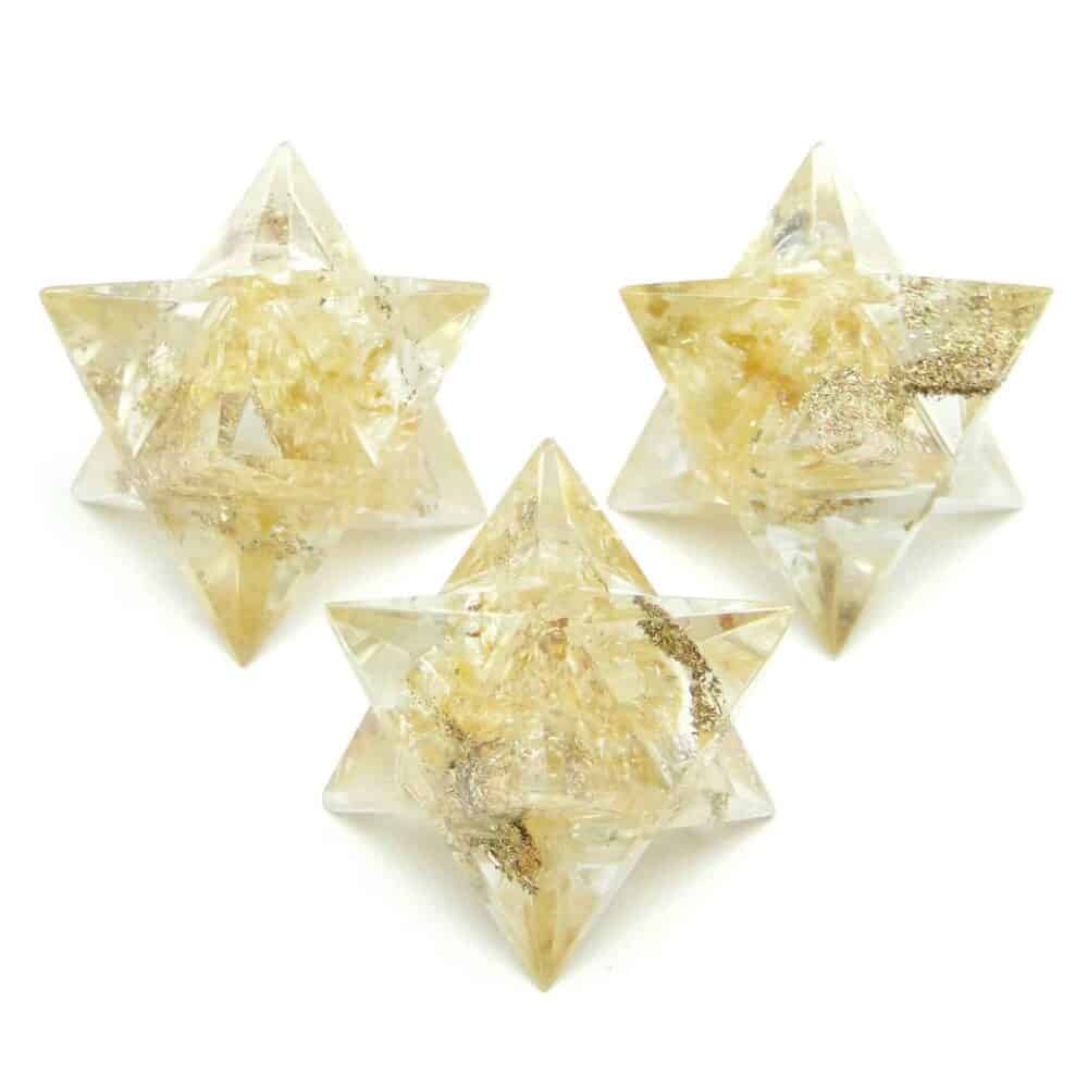 Nature's Crest - Citrine Orgone 8 Point Merkaba Star - Citrine Orgone Merkaba Star Multiple