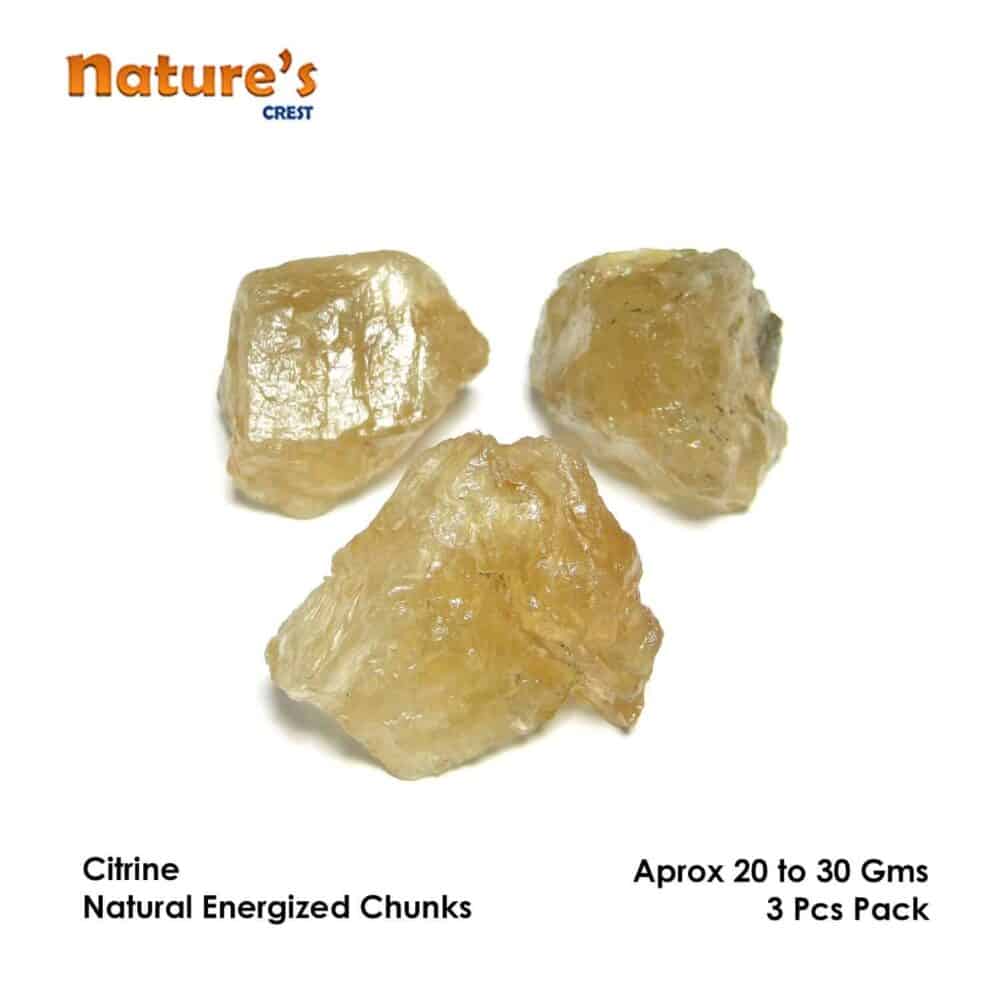 Nature's Crest - Citrine Natural Raw Rough Chunks - Citrine Rough 3 Pc Vector