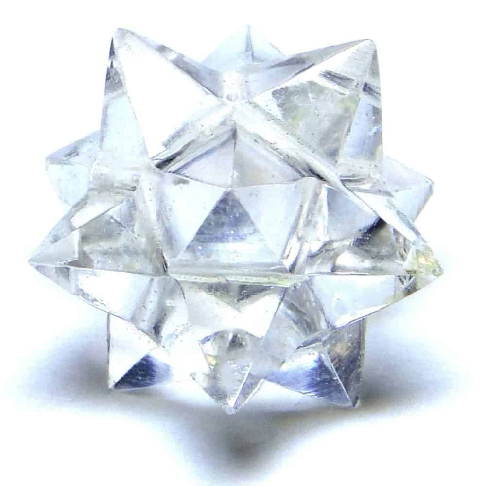 Nature's Crest - Crystal Quartz (Sphatik) 12 Point Merkaba Star - Crystal 12 Points Merkaba Stars