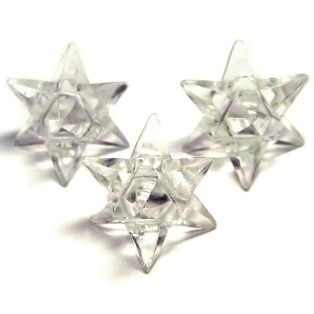 Crystal Quartz (Sphatik) 14 Point Merkaba Star - Image 2