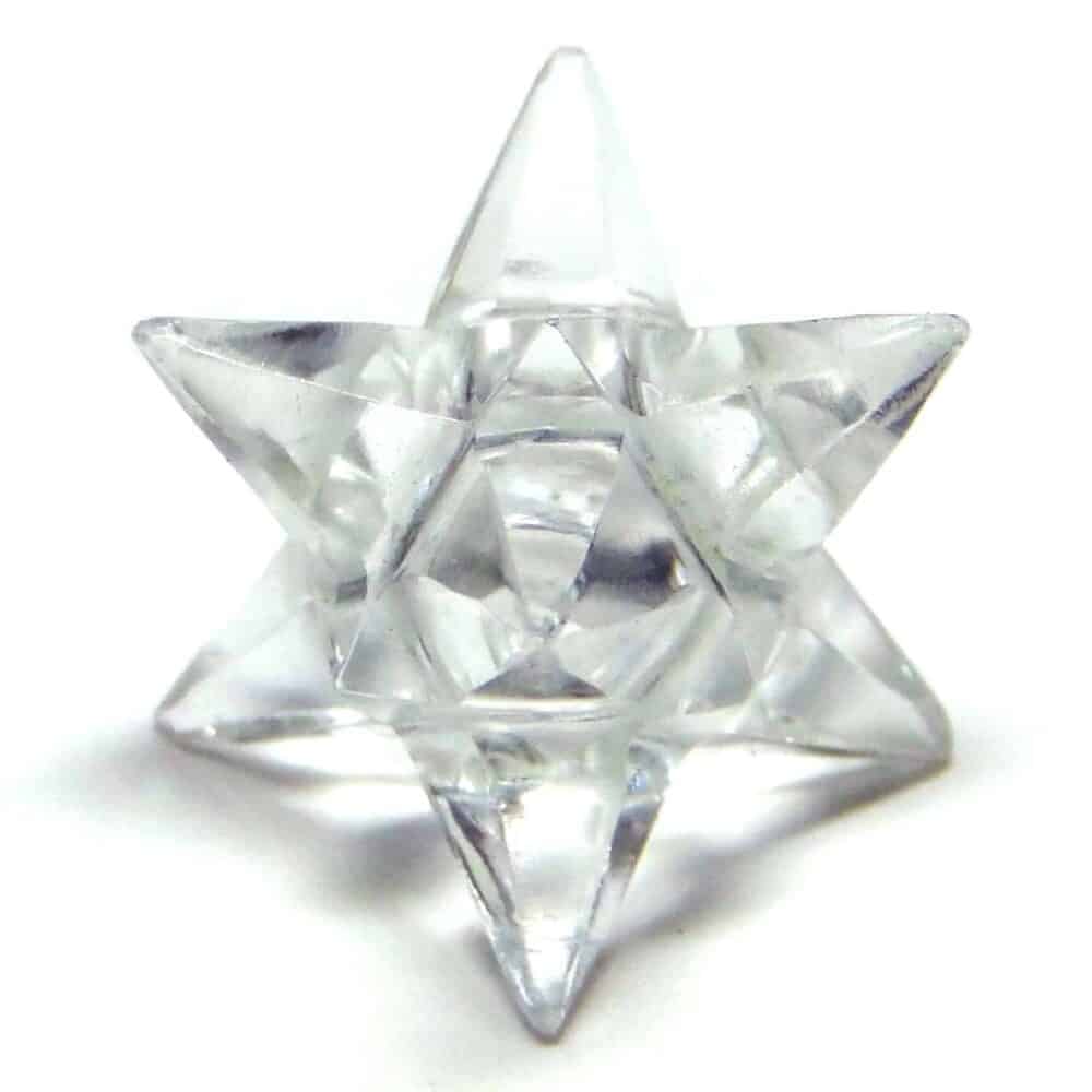 Nature's Crest - Crystal Quartz (Sphatik) 14 Point Merkaba Star - Crystal 14 Points Merkaba Stars Single