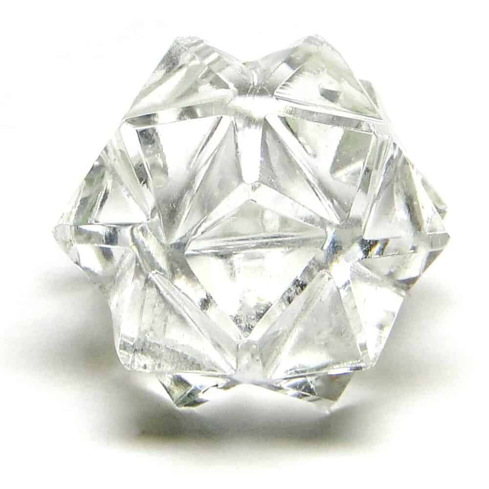 Nature's Crest - Crystal Quartz (Sphatik) 20 Point Merkaba Star - Crystal 20 Points Merkaba Stars