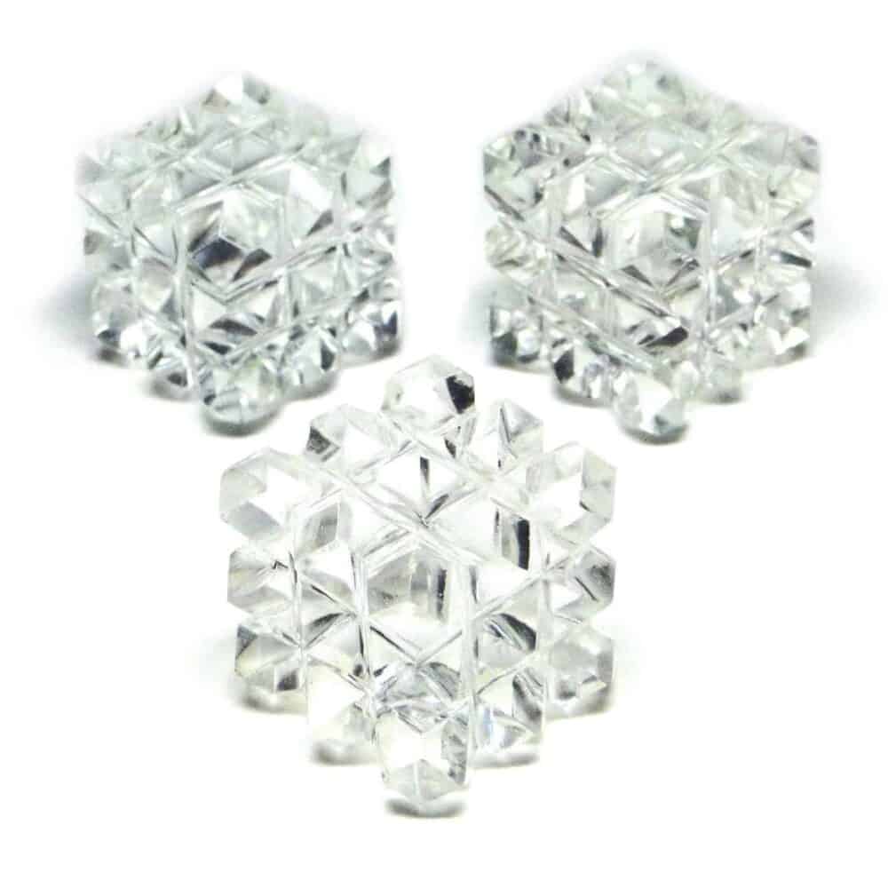 Crystal Quartz (Sphatik) 54 Pyramids Power Cube - Image 2