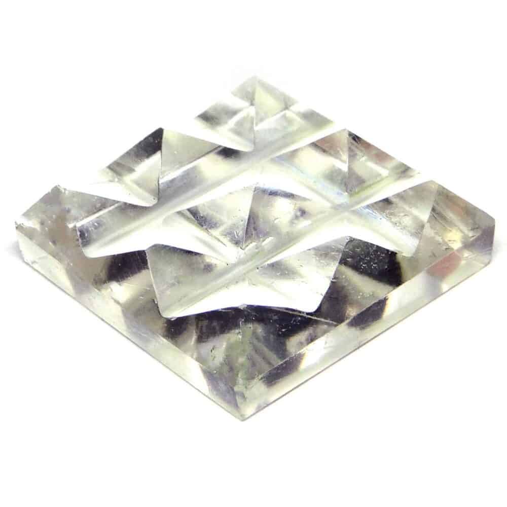 Nature's Crest - Crystal Quartz (Sphatik) 9 Pyramid Charging Plate - Crystal Quartz 9 Pyramid Plates