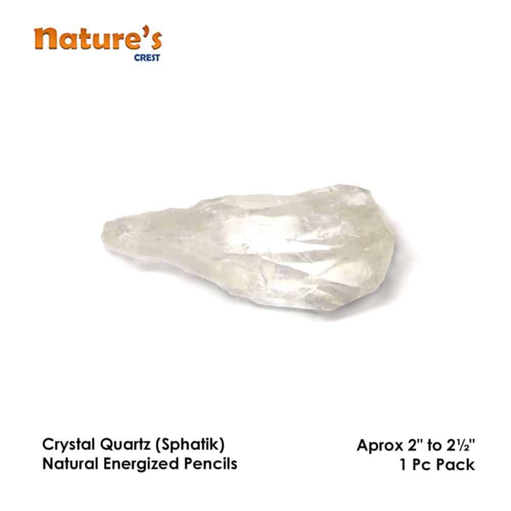 Nature's Crest - Crystal Quartz (Sphatik) Natural Raw Rough Pencils - Crystal Quartz Natural Pencil 1 Pc Vector
