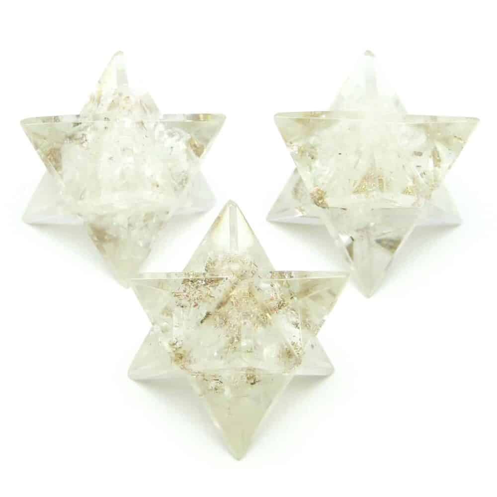 Crystal Quartz (Sphatik) Orgone 8 Point Merkaba Star - Image 2