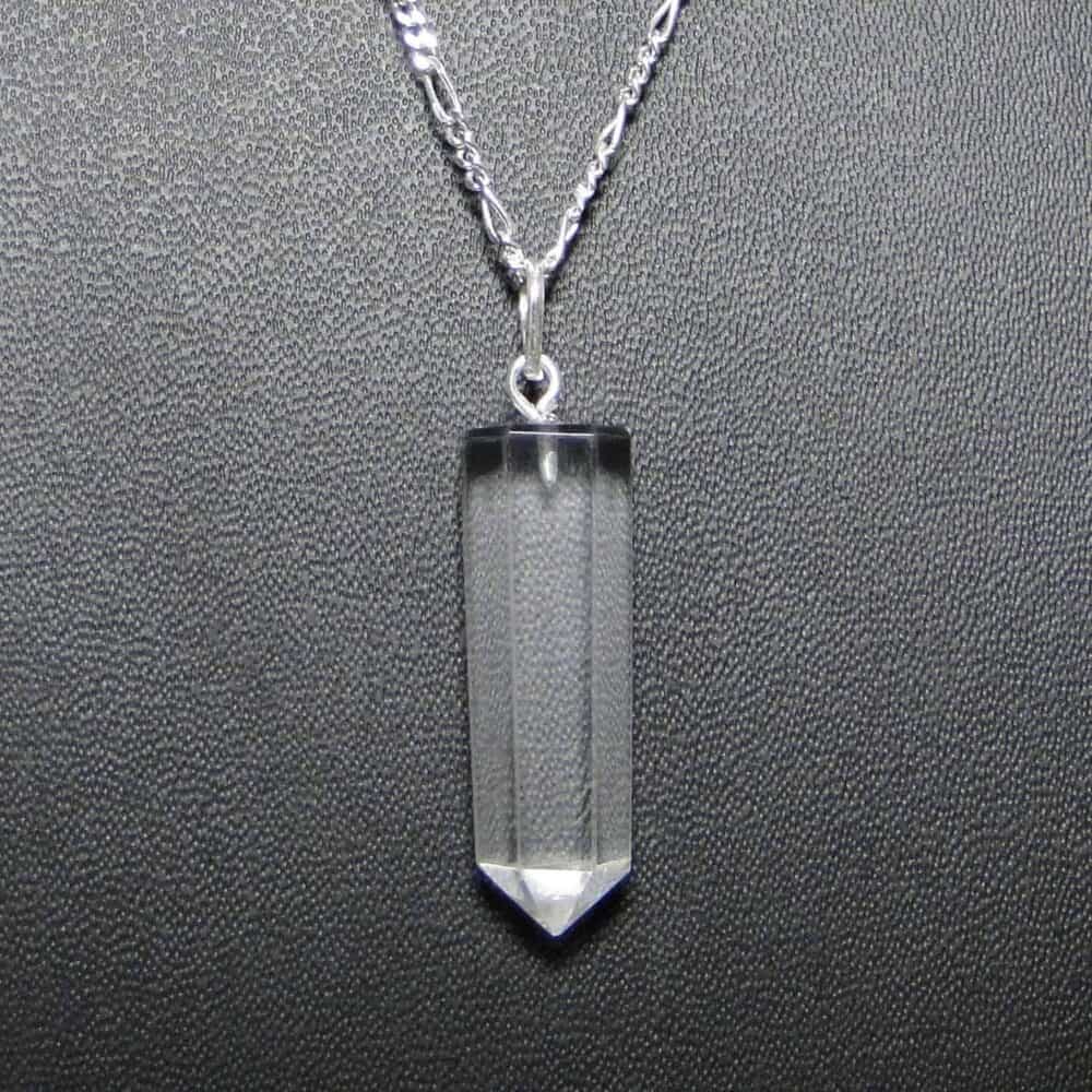 Nature's Crest - Crystal Quartz Pencil Pendant - Crystal Quartz Pencil Pendant Black