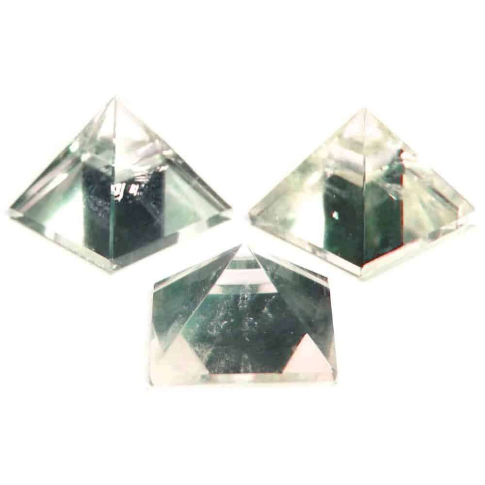 Nature's Crest - Crystal Quartz (Sphatik) Pyramid Clear - Crystal Quartz Pyramids Multiple