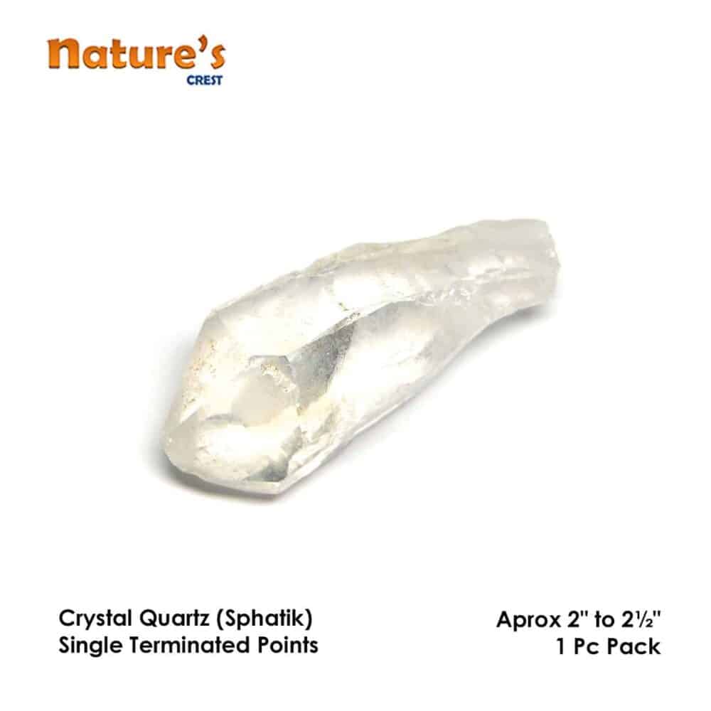 Nature's Crest - Crystal Quartz (Sphatik) Single Terminated Point Natural Raw Rough Pencils - Crystal Quartz Single Terminated Point 1 Pc Vector