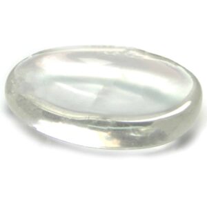 Crystal Quartz (Sphatik) Clear Worry Stone Palm Stone Thumb Stone