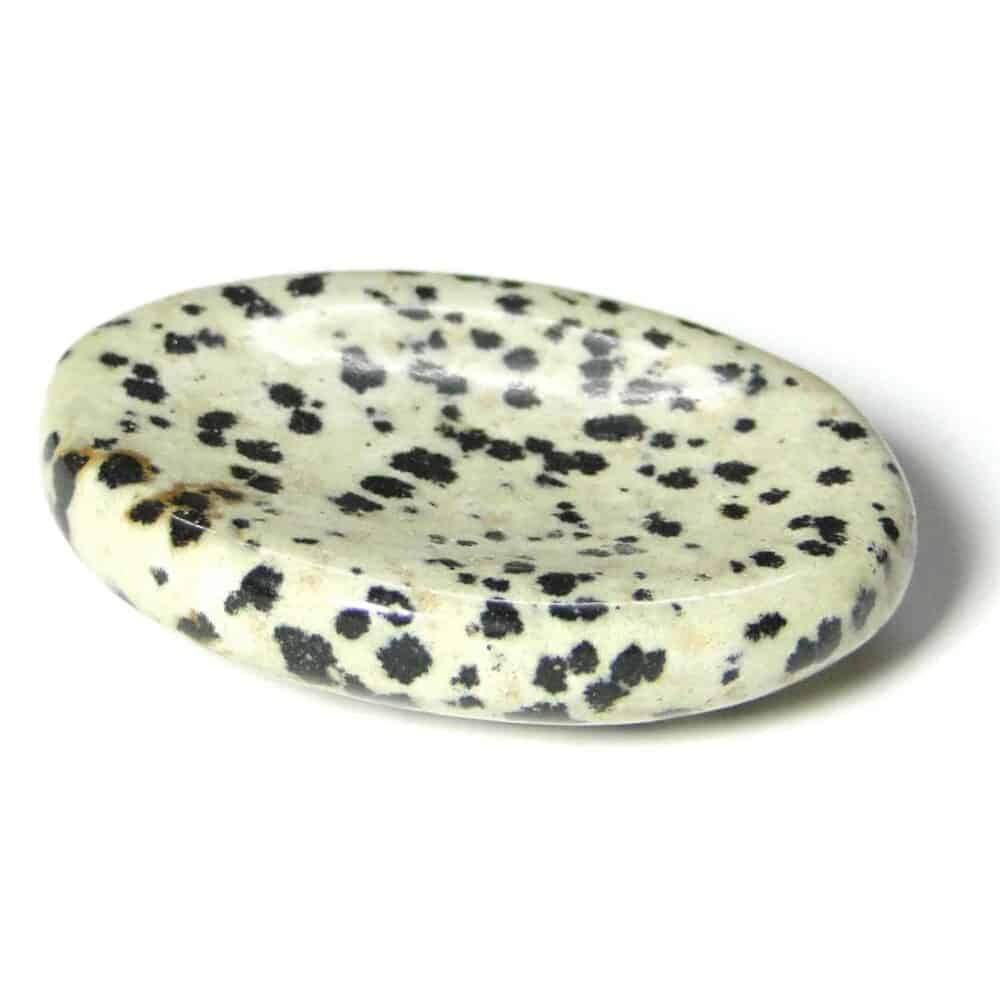 Nature's Crest - Dalmatian Jasper Worry Stone Palm Stone Thumb Stone - Dalmation Worry Stones