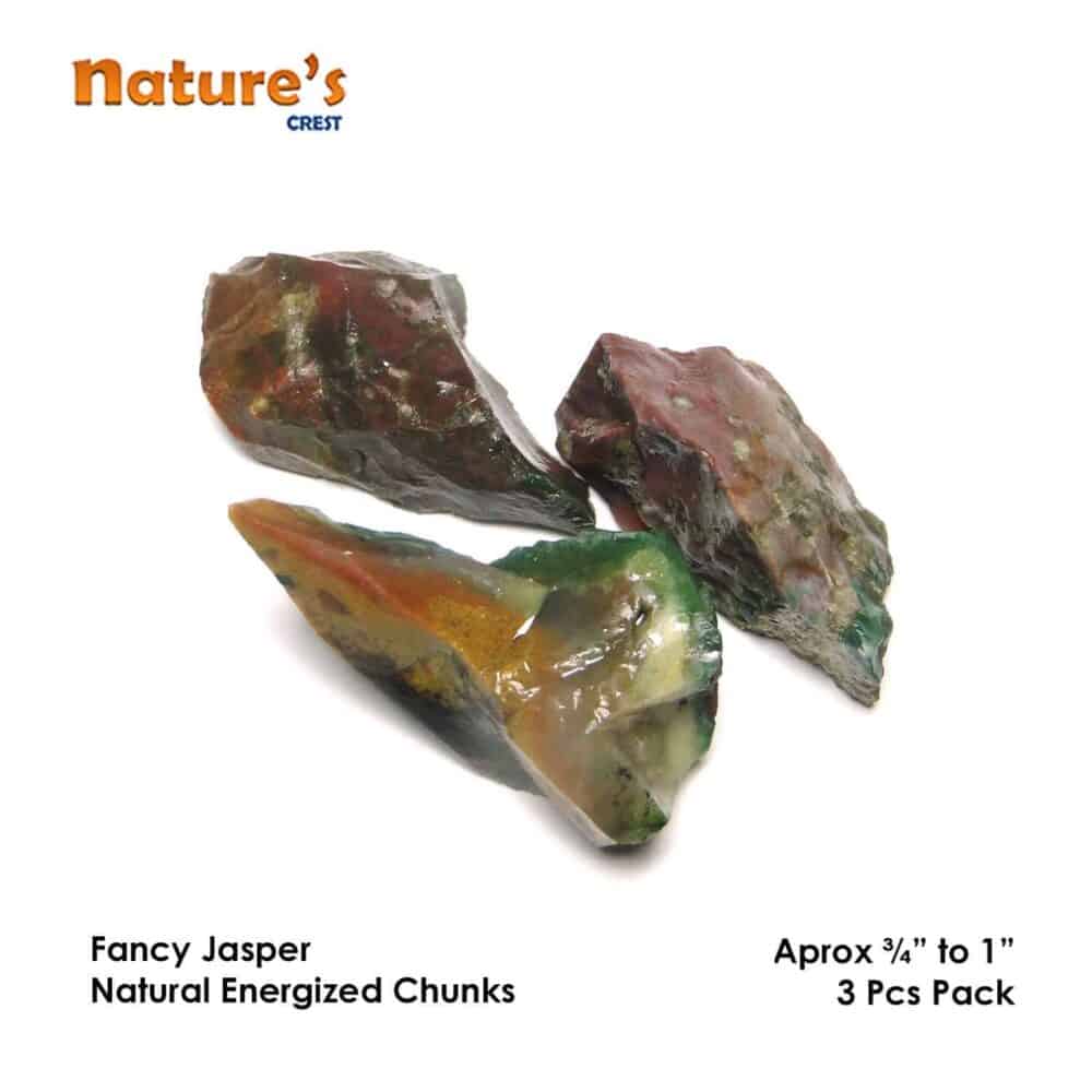 Nature's Crest - Fancy Jasper Natural Raw Rough Chunks - Fancy Jasper Chunks 3 Pc Vector