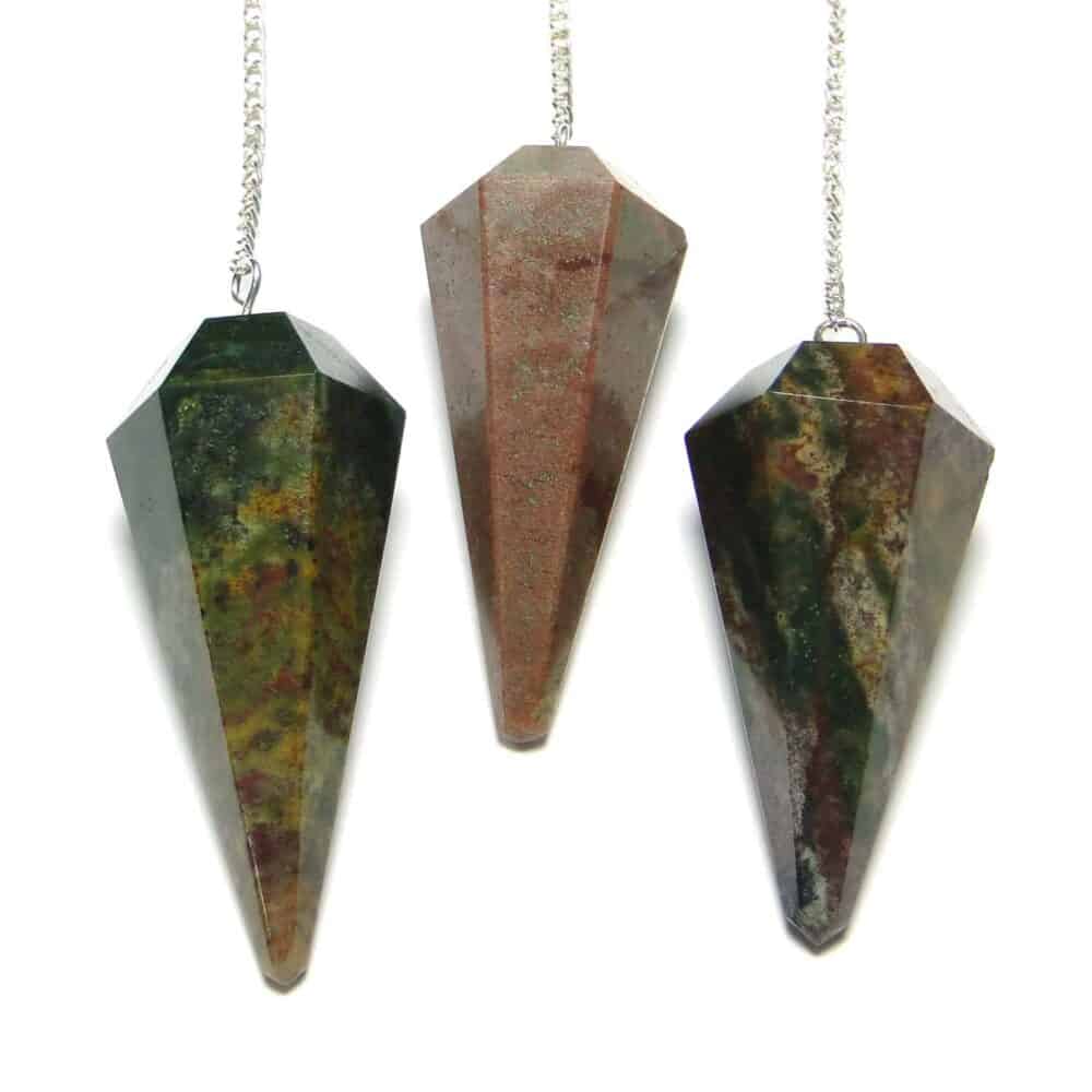 Nature's Crest - Fancy Jasper Faceted Dowsing Pendulum - Fancy Jasper Pendulum Multiple