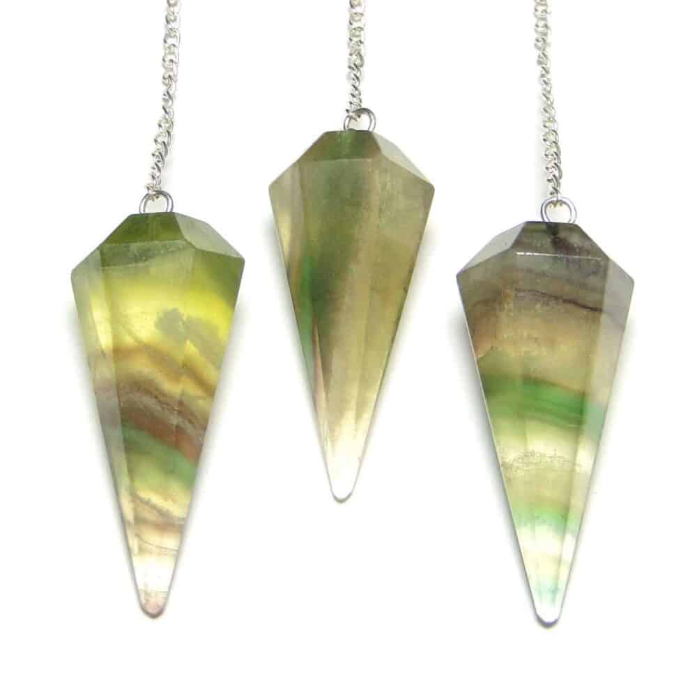 Nature's Crest - Fluorite Faceted Dowsing Pendulum - Fluorite Pendulum Multiple