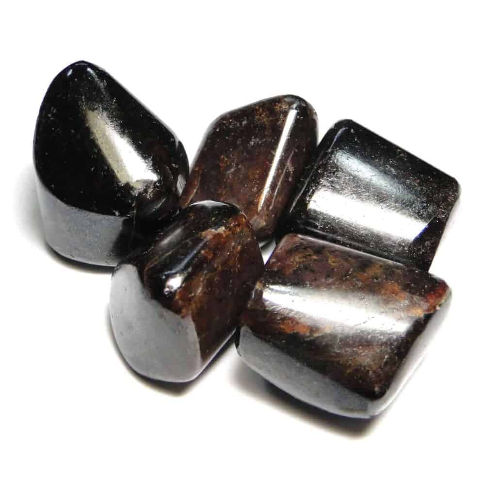 Nature's Crest - Garnet Tumbled Pebble Stones - Garnet Tumbled Stone 5 Pc