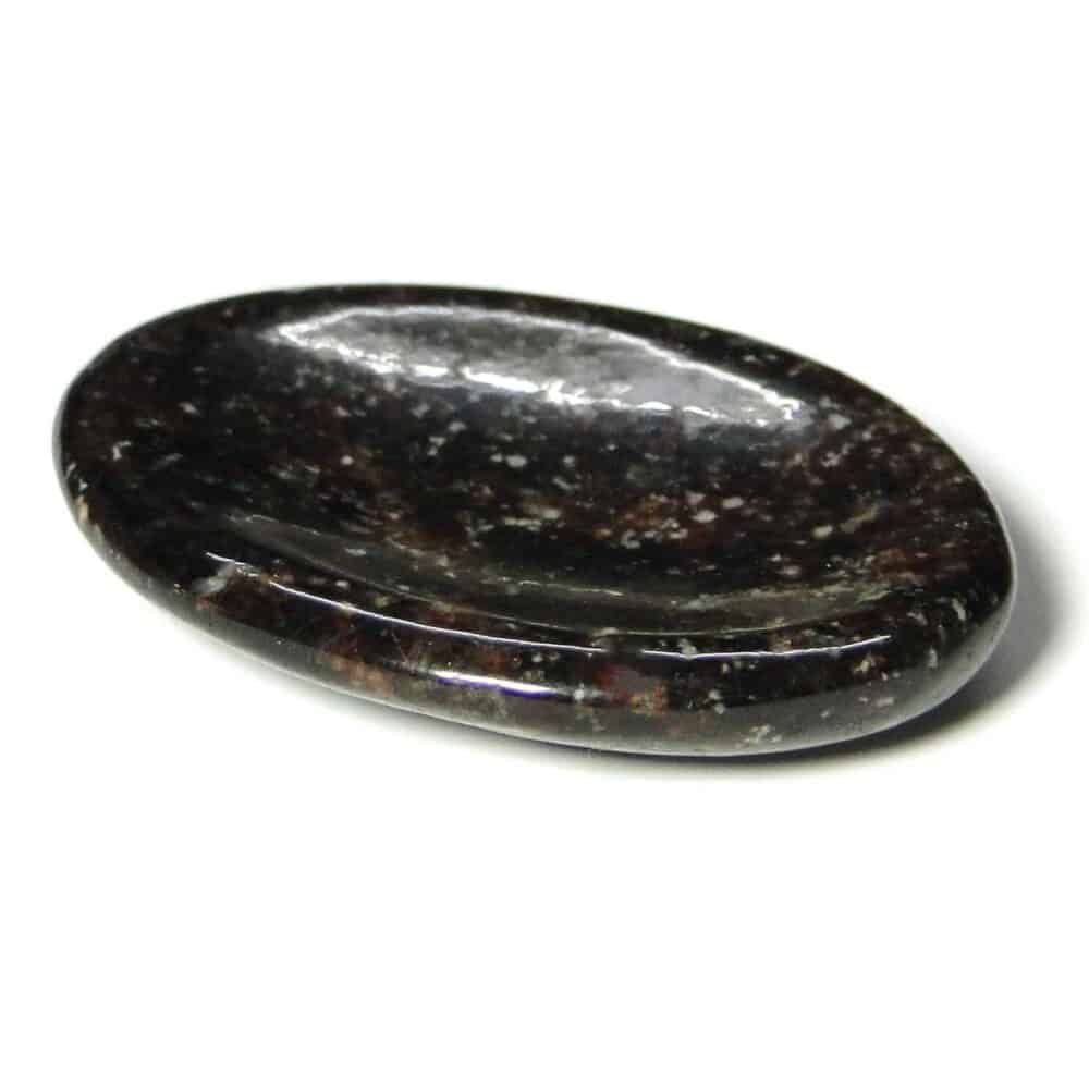 Nature's Crest - Garnet Dark Worry Stone Palm Stone Thumb Stone - Garnet Worry Stones