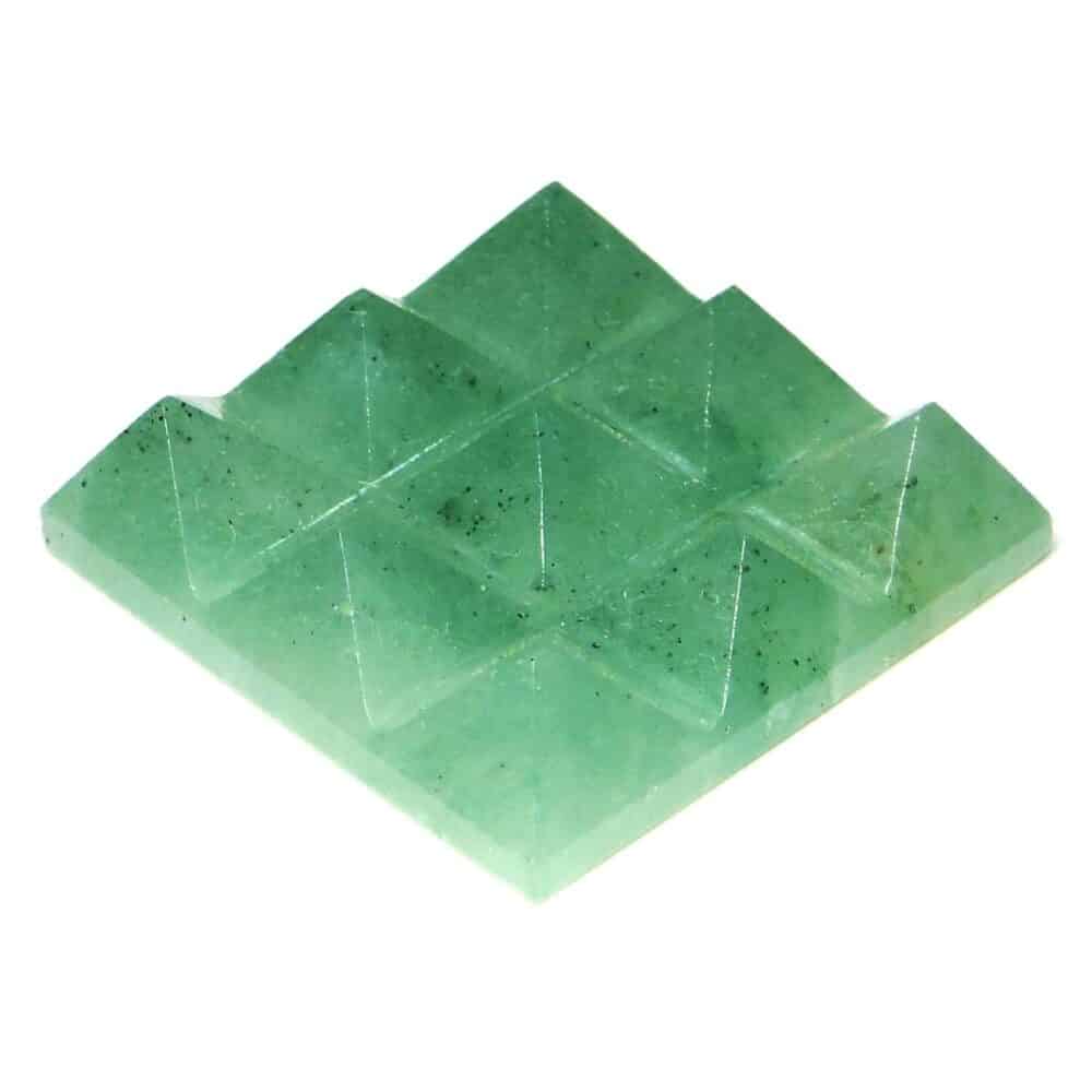 Nature's Crest - Green Aventurine Lemurian 9 Pyramid Charging Plate - Green Aventurine 9 Pyramid Plate